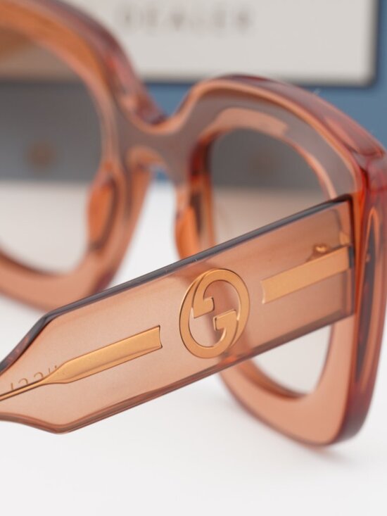 Gucci GG1556S 004 Square Sunglasses - Shiny Brown/Brown Gradient